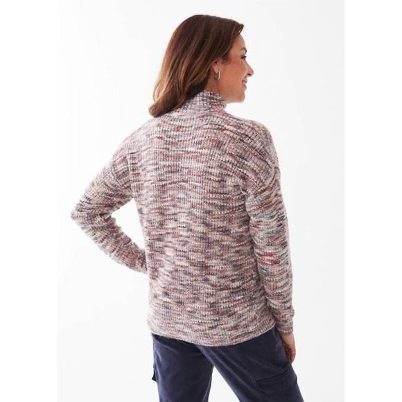 NEW FDJ mock neck space dye sweater in cabernet - Picture 3 of 3